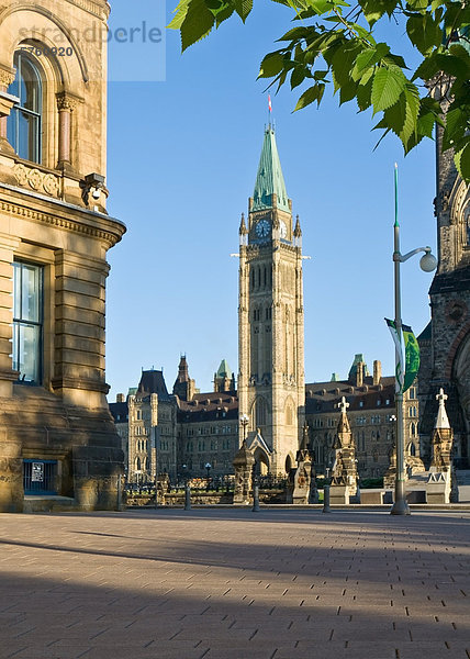 Ottawa Hauptstadt Ruhe über aufwärts Straße Kanada Houses of Parliament Ontario