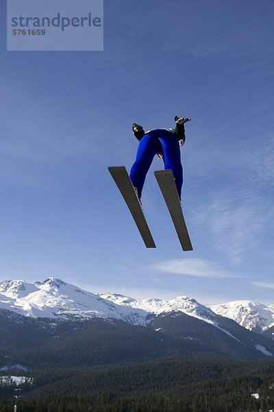 Skispringer in Whistler  British Columbia  Kanada