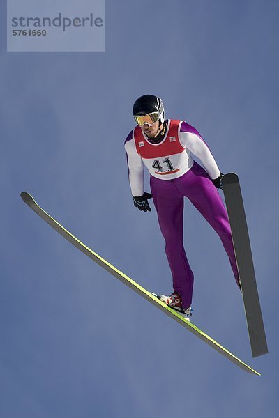 Skispringer in Whistler  British Columbia  Kanada