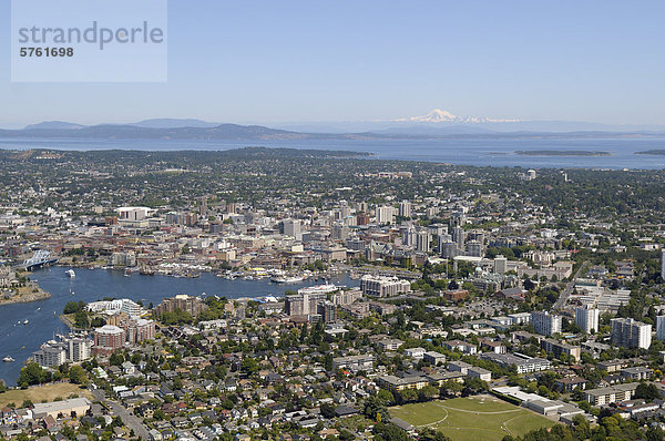 Luftbildaufnahme des Victoria Harbour  Victoria  Vancouver Island  British Columbia  Kanada.