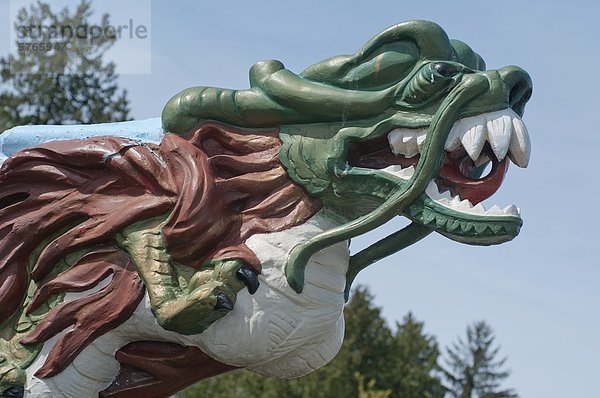 Detail eines Drachen-Kopf  Stanley Park  Vancouver  BC  Kanada.