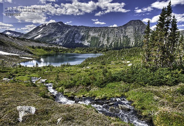 Alpine Stream und See in der Charlotte-Alplands innerhalb der Chilcotin Region British Columbia  Kanada