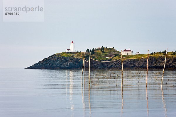 Wehr net vor Swallowrail Leuchtturm  Grand Manan Island  Bucht von Fundy  New Brunswick  Kanada