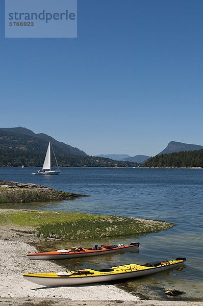Hafen Tretboot Insel Kajak Ansicht British Columbia Kanada Russell