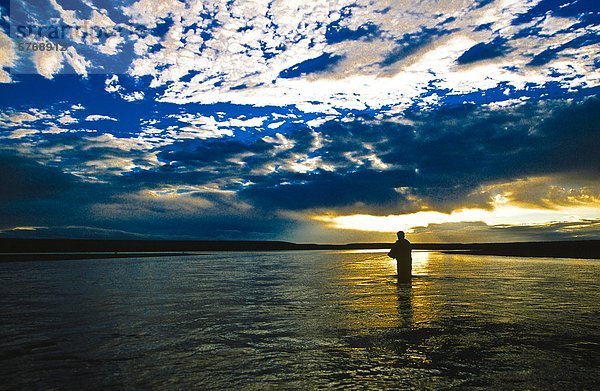 Man Fliege Fischen  Rio Grande  Argentinien  Südamerika