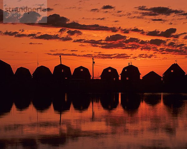 Angeln-Schuppen in der Dämmerung  Malpeque  Prince Edward Island  Kanada