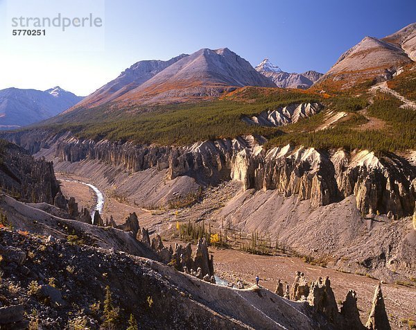 Wanderer  Wokkpash Schlucht Hoo Doos  British Columbia  Kanada