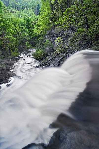 Schleifstein fällt auf den Schleifstein Creek entlang der Niagara-Schichtstufe in Waterdown  Ontario  Kanada. Schleifstein Falls ist auch Waterdown Falls  Smokey Hollow Falls und Great Falls