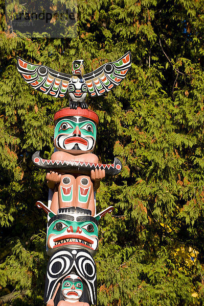 Liebe Stange zeigen Totempfahl schnitzen British Columbia Kanada Stanley Park Vancouver