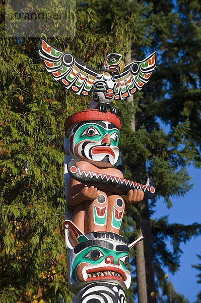 Liebe Stange zeigen Totempfahl schnitzen British Columbia Kanada Stanley Park Vancouver