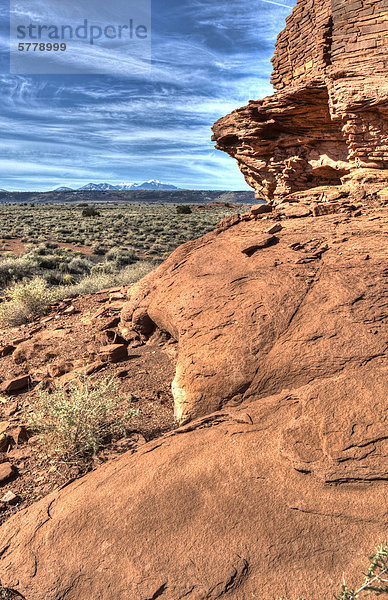 Wupatki Nationalmonument  Blick Richtung San-Francisco-Gebirge aus Wukoki Ruinen  Arizona