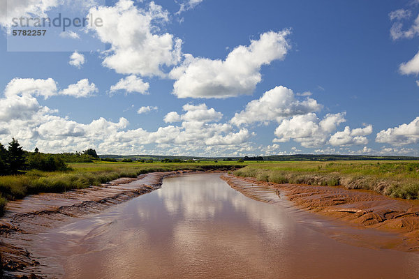 North River bei Ebbe  Onslow Road  Nova Scotia  Kanada