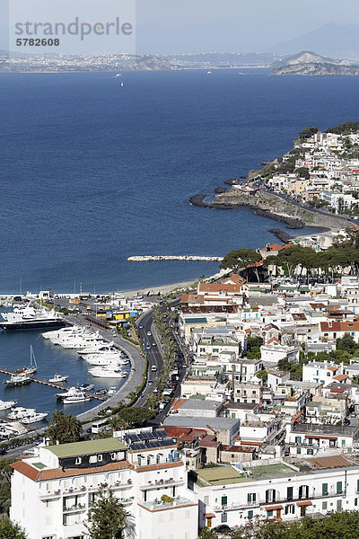 Blick auf Casamicciola Terme  Insel Ischia  Golf von Neapel  Kampanien  Süditalien  Italien  Europa