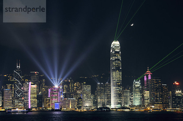 Skyline Skylines Insel China Asien Laser Show
