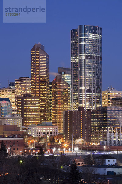 Neue Skyline mit der Bow-Neubau  Calgary  Alberta  Kanada