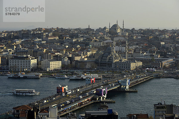 Panorama Europa Brücke Kai Ansicht Istanbul Türkei