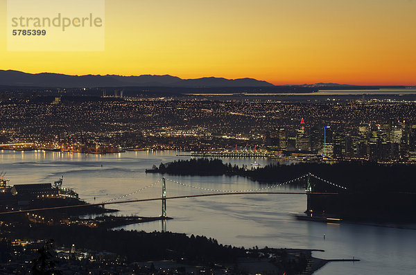 Berg Sonnenaufgang Aussichtspunkt Ansicht Kanada Vancouver