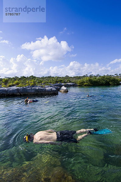 Snorkeling in Yal-ku Lagoon  Akumal  Quintana Roo  Mexico