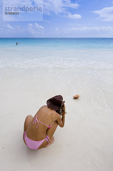 hoch oben Fotografie Strand waschen Mexiko Muschel Quintana Roo Tulum