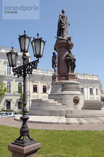 Bronzedenkmal von Katharina der Gro_en  Kaiserin von Russland  Odessa  Ukraine  Osteuropa
