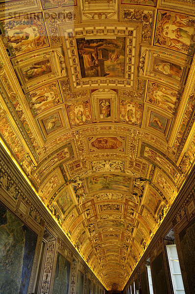 Decke  Galerie der Landkarten  Vatikanische Museen  Vatikan  Rom  Italien  Europa