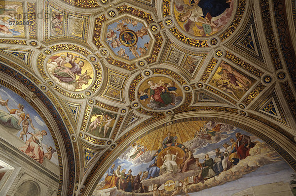 Deckengestaltung Vatikanische Museen  Rom  Italien  Europa