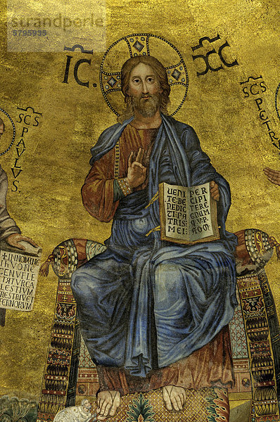 Christus  Ausschnitt Mosaik  Basilika San Paolo fuori le Mura  Rom  Italien  Europa