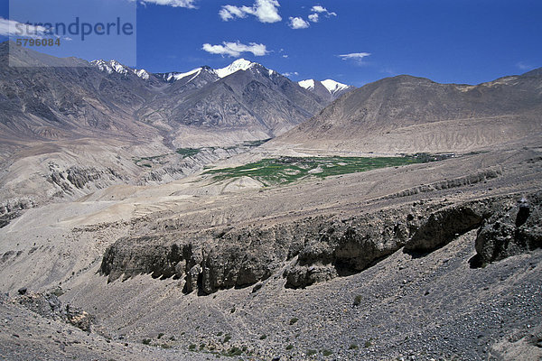 Felder  Berggipfel  Nubra-Tal  Ladakh  indischer Himalaya  Jammu und Kaschmir  Nordindien  Indien  Asien
