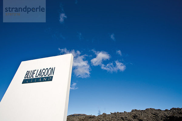 Schild für Blue Lagoon Geothermal Spa  Grindavik  Island