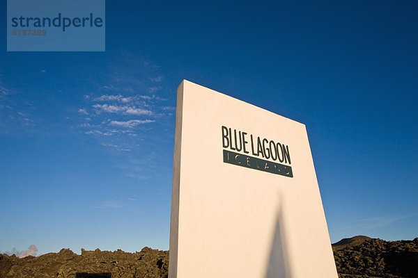 Schild für Blue Lagoon Geothermal Spa  Grindavik  Island