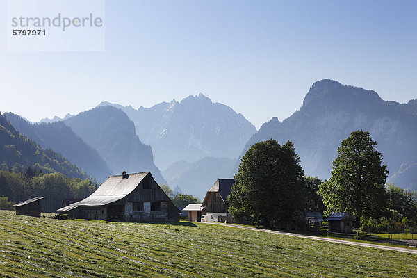 Ennstalerhof bei Weng im Gesäuse  hinten Nationalpark Gesäuse  Obersteiermark  Steiermark  Österreich  Europa  ÖffentlicherGrund