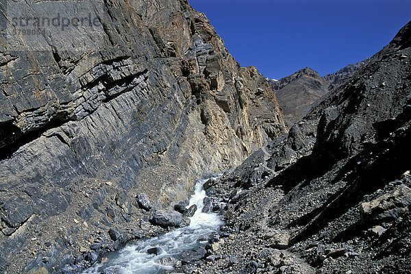 Raglungbi-Schlucht bei Kibber  Kibber-Karzok-Trek  Himachal Pradesh  indischer Himalaya  Nordindien  Indien  Asien