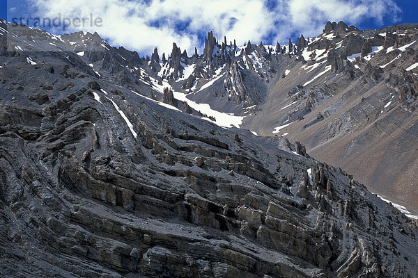 Gezackte Felsen  am Parang La oder Parang Pass  5580m  Kibber-Karzok-Trek  Himachal Pradesh  indischer Himalaya  Nordindien  Indien  Asien