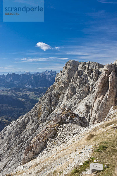 Aussicht vom Lagazuoi  2778 m  Falzarego-Pass  Dolomiten  Italien  Europa