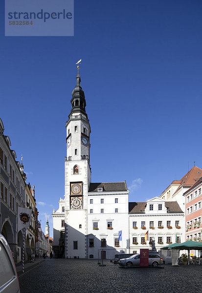 Altes Rathaus  Untermarkt  Görlitz  Oberlausitz  Lausitz  Sachsen  Deutschland  Europa  ÖffentlicherGrund