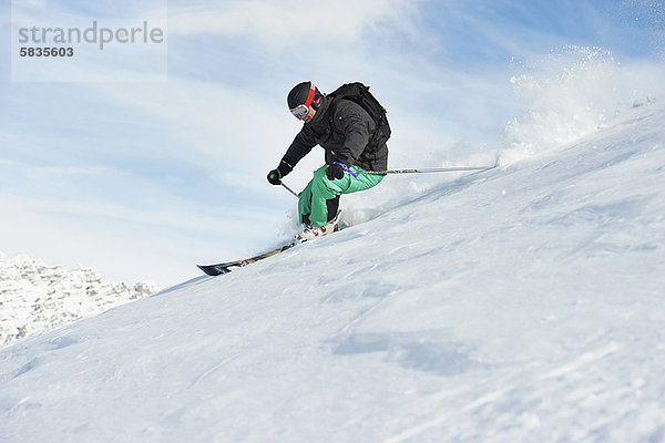 Skifahrer  Schnee  Skisport  Hang
