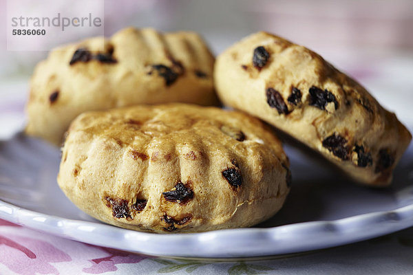 Nahaufnahme der Platte von Scones