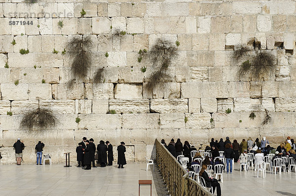 Mechiza  räumliche Geschlechtertrennung an der Klagemauer  Jerusalem  Israel  Naher Osten