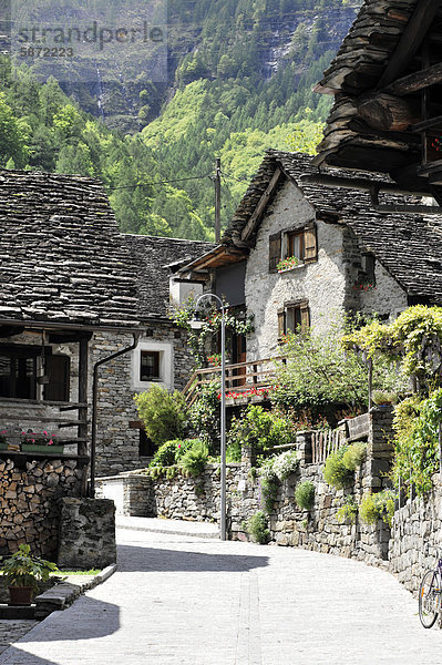 Europa Tal Dorf Schweiz Valle Verzasca Kanton Tessin