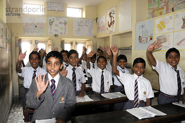 Schulklasse  Bhabha Public School  Jaipur  Rajasthan  Nordindien  Asien