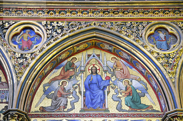 Sainte-Chapelle  Oberkapelle  Detail Malerei  Hochgotik  Paris  Frankreich  Europa