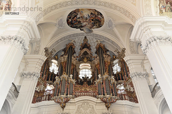 Gabler-Orgel  größte Barock-Orgel Europas  Basilika St. Martin in Weingarten  Baden-Württemberg  Deutschland  Europa