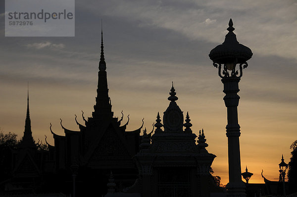 Königspalast  Silhouette  Phnom Penh  Kambodscha  Asien
