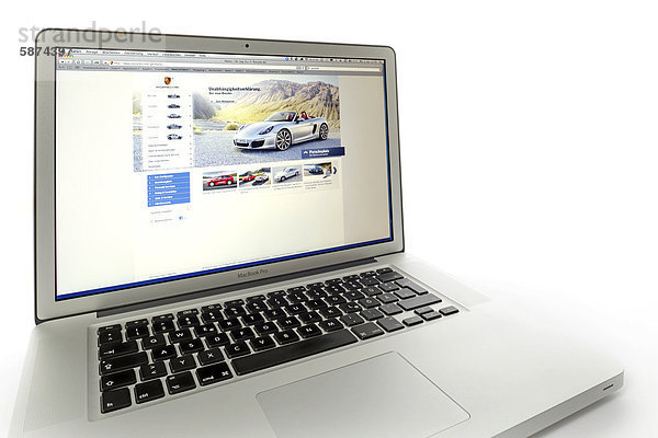 Porsche  Website auf Apple MacBook Pro