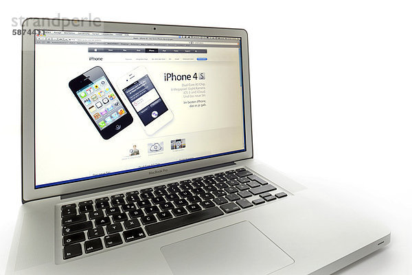 Apple iPhone  Website auf Apple MacBook Pro