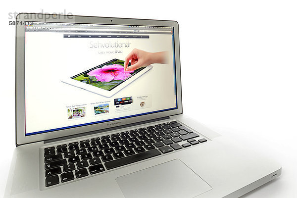 Apple iPad  Website auf Apple MacBook Pro