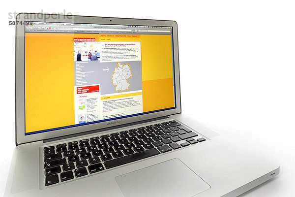 Verbraucherzentrale  Website auf Apple MacBook Pro