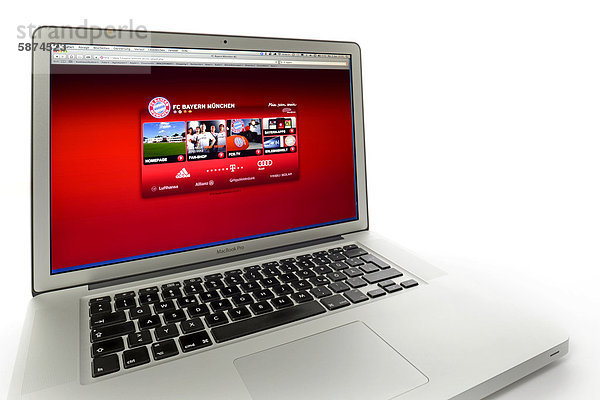 FC Bayern München  Website auf Apple MacBook Pro