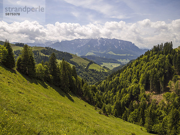 Aussicht in den Bergen bei Rettenschlöss  Tirol  Österreich  Europa