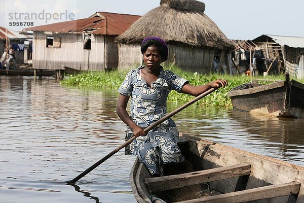 Boot  Ganvié See Dorf am Nokoue See  Benin  Westafrika  Afrika